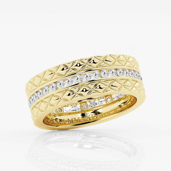 Design ID 4884 - Truly Custom 1 1/10 ctw Round Lab Grown Diamond Wedding Band with Engraving